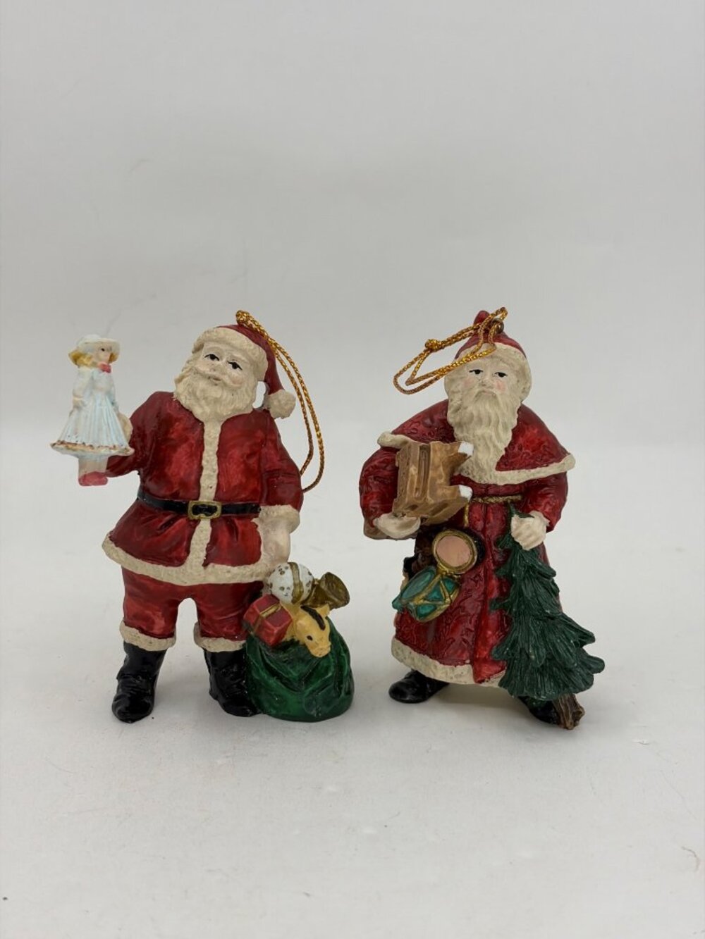 Vintage Santa Claus Christmas Ornaments St Nicholas Figurine Tree Decor Lot 2